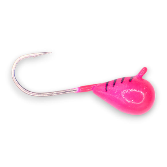 PINK BLACK STRIPE TIGER GLOW TUNGSTEN JIG