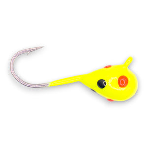 CHARTREUSE BLACK ORANGE SPOT GLOW TUNGSTEN JIG