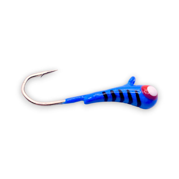 MN MADE OUTDOORS BLUE STRIPE GLOW TUNGSTEN KANOE JIG