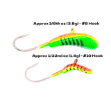 ORANGE GREEN STRIPE GLOW ROCKER TUNGSTEN JIG