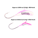 PINK STRIPE GLOW ROCKER TUNGSTEN JIG